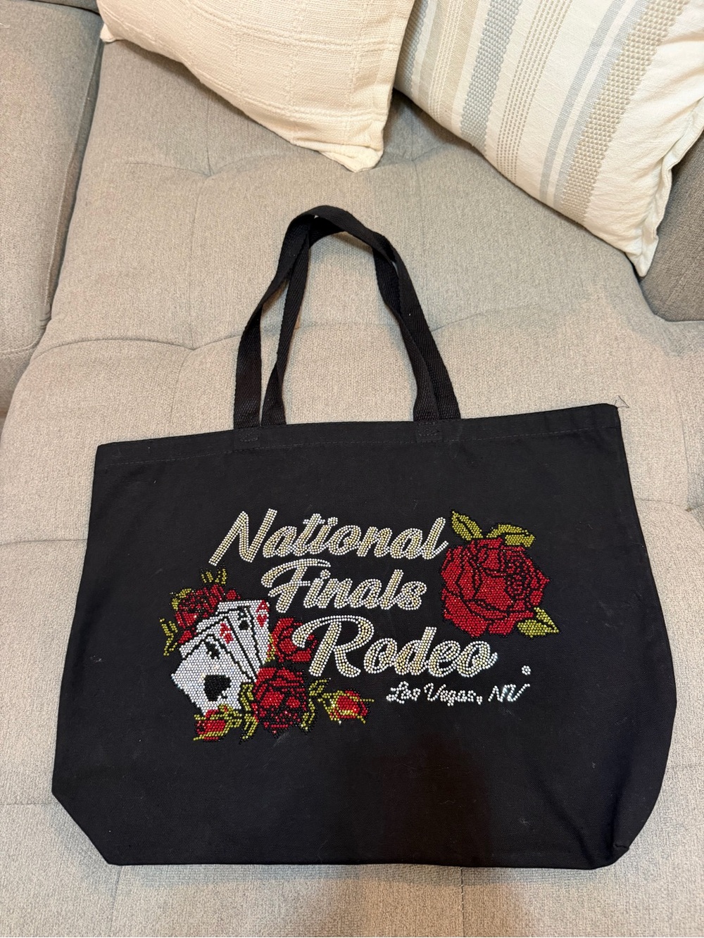 Black 'National Finals Rodeo' Tote Bag